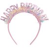 CIEHER Birthday Crown Birthday Headband, Birthday Headband, Happy Birthday Headband for Women Girls, Birthday Girl Headband, Birthday Tiara Happy Birthday Decorations, Birthday Gifts - Pink