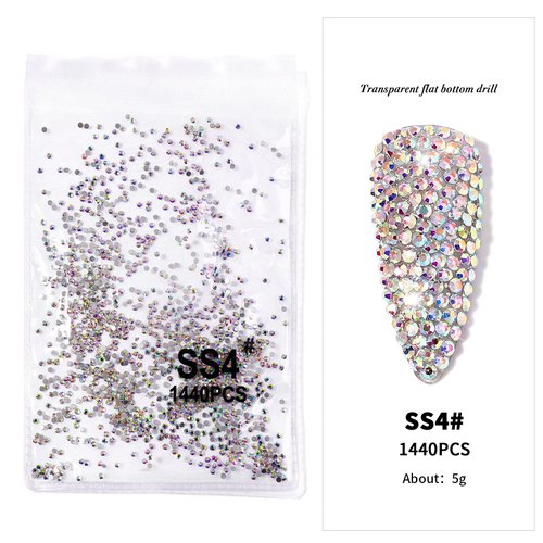 2880Pcs SS4 1.5mm Crystals AB Nail Rhinestones Round Flatback Nail Art Glass Gems Beads Stones for Nails Decoration Jewels Accessories Crafts Eye Makeup Clothes Shoes (2880Pcs SS4)