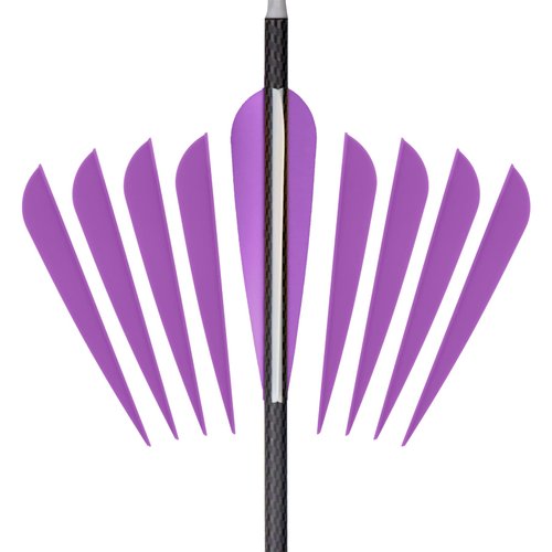 Letszhu Arrows Vanes 4 Inch Plastic Feather Fletching for DIY Archery Arrows 50 Pack (Purple)