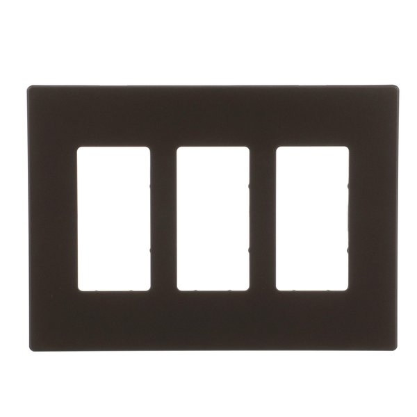 EATON PJS263RB-SP-L Designer 3-Gang Screwless Wallplate, Oil Rubbed Bronze