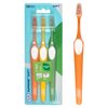 TEPE Supreme Soft Bristle Toothbrush, 3 Pack, for Sensitive Teeth and Gum Care, Battery Powered, Yellow, Orange, Green