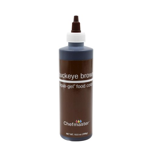 Chefmaster Buckeye Brown Liqua-Gel® Food Coloring | Vibrant Color | Professional-Grade Dye for Icing, Frosting, Fondant | Baking & Decorating | Fade-Resistant | Easy-to-Use | Made in USA | 10.5 oz