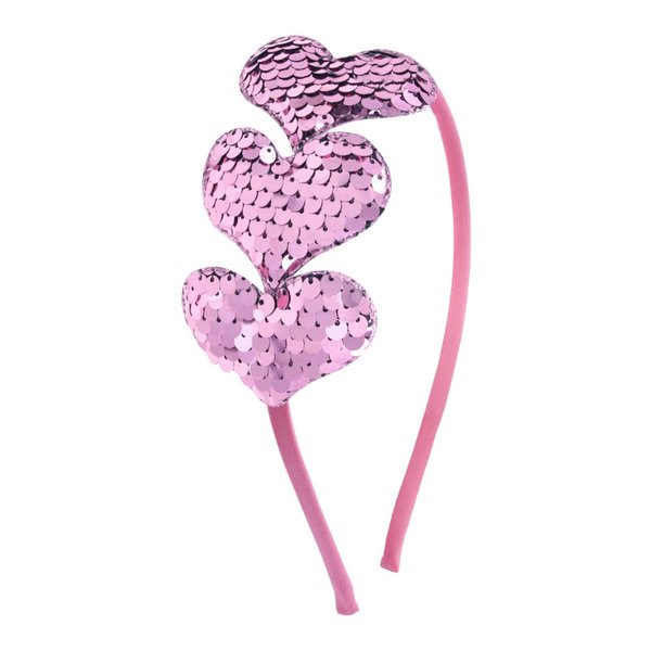 BELSITA Heart Headband Sequins Heart Hair Hoop Valentine’s Day Pink Heart Head Bands Princess Dress Hair Accessories for Women Girls Valentines Headwear Decoration Party Supplies Gift
