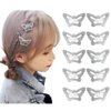 Y2K Butterfly Hair Clips Silver for Women Girls Glitter Metal Snap Clips for Hair Barrettes Hairpins 8 PC Mini Trendy Aesthetic Egirls Butterfly Shaped Hair Decorations Accessories