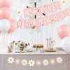 Daisy Flower Birthday Party Decorations, Daisy Happy Birthday Banner Daisy Flower Birthday Cake Cupcake Toppers for Hippie Themed Daisy Party Girl Baby Shower Birthday Boho Daisy Birthday Supplies