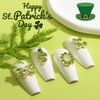 30Pcs Green Nail Rhinestones Nail Charms 3D Alloy Butterfly Cherry Crown Bow Nail Art Charm with Green Gems Crystal Shiny Nail Jewelry St Patrick’s Day Summer Women Nail Decorations