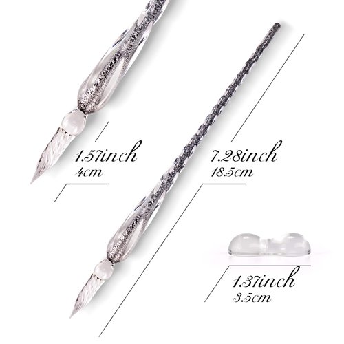 Aokuy Glass Dip Pen Set,Calligraphy Pen,Crystal Signature Pen for Art, Writing, Signatures -Decoration and Business Gift
