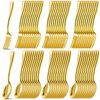 Gold Plastic Silverware Set, Plastic Gold Cutlery Utensils 4 Inch Tasting Gold Mini Forks and Spoons for Ice Cream Sample Desserts Sampling Pudding Appetizers Cocktails Party Bulk (240 Pcs)