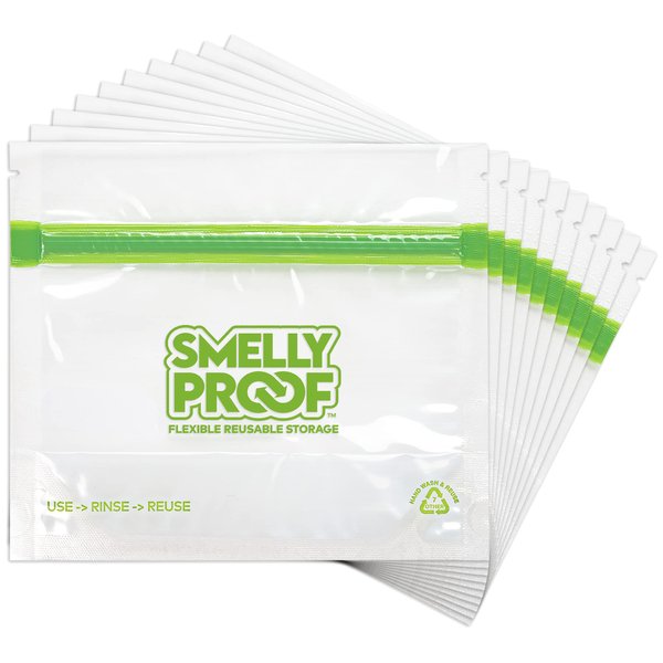 10 x Expandable Stand-Up & Fill REUSABLE Storage Bags for Food Designed & Mfg in US by Smelly Proof, PEVA & BPA FREE, Reusable Snack Bags, Dishwasher-Safe, Clear 3 mils STAND & FILL 6" x 4" - 10pk