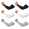 Arm Sleeves for Men and Women, Sleeves to Cover Arms for Men and Women, Gaming Sleeve, UV Protection Cooling Arm Sleeves, 6-Pairs Anti-Slip Compression Sun Sleeves for Outdoor Sports Black+White+Grey