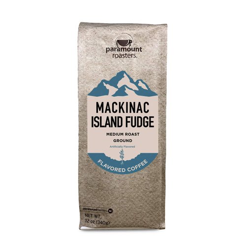 Paramount Roasters, Mackinac Island Fudge Flavored Ground Coffee, 1-12oz package medium roast, (Paramount Coffee Company)