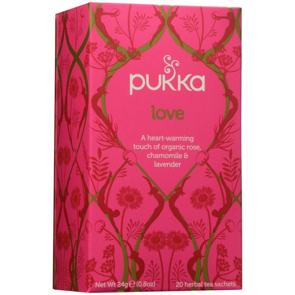 Pukka Organic Herbal Tea - Love - Rose Chamomile and Lavender - 0.8 oz - 20 Count