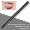 2Pcs Waterproof Eyebrow Brush Pencil, Double‑Headed Long Lasting Eye Brow Pen Looking Brows Effortlessly(Dark gray)
