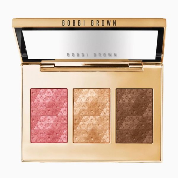 Bobbi Brown Limited Edition Luxe Cheek & Highlighting Palette - Golden Glow - Highlighter and 2 Blushes - Full Size