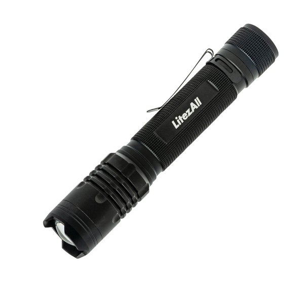 LitezAll Tactical Flashlight | Compact and Portable Night Light 1000 Lumens | Durable and Rubber Coated Power Bank Flash Light Gifts for Men, USB Charging Cable Included