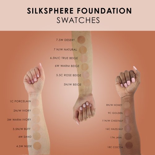 TEMPTU SilkSphere Airbrush Foundation: Long-Lasting Liquid Makeup, Medium-Full Coverage | 4-In-1 Formula Foundation, Primer, Concealer & Corrector | Luminous, Dewy Finish | 6W Warm Beige | .25 Fl Oz