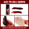 BOBISUKA 2PCS Halloween Fake Blood Makeup Kit - Includes Washable Realistic Fresh Squirt Liquid Blood, Dark Coagulated Blood Gel, For Zombie Vampire Scary Clown Monster Clothes Cosplay SFX Special Eff
