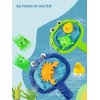 Baby Bath Toys 1 Pcs Crab Animals Fishing Net with 2 Pcs Water Floating Sea Animals Crab Toys, Bathroom Pool Water Floating Accessory Duck Crab Frog Fishing Play Set for Toddlers