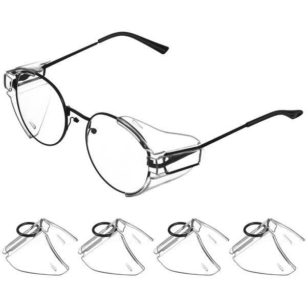 Ipetboom Universal Safety Glasses Side Shields - 2 Pairs Transparent PC Clip-on Side Shields for Eye Glasses Protection, Fit for Most Eyeglasses Over-the-glasses