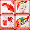 KHJCXS 10" Chinese New Year Plush,Lunar New Year Snake Plush Toy with 3D Cape&Cute Expression,Soft and Cute Cartoon Snake Stuffed Plush for Chinese New Year Gifts Blessing,Kids Gifts (Red)
