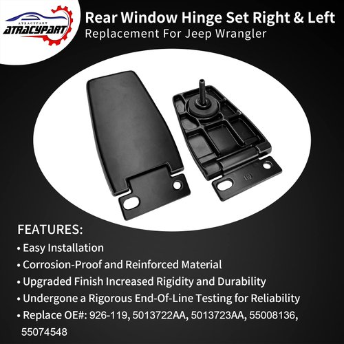 Rear Window Hinge Set Liftgate Glass Hinge Set Right & Left | Replacement for 1987-1995, 1997-2006 Jeep Wrangler | Replace OE#: 926-119, 5013722AA, 5013723AA