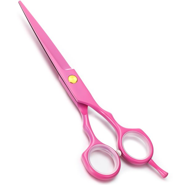 Lanties 6.5 Inch Hair Cutting Scissors Professional Barber Scissors Stainless Steel Hair Scissors Sharp Blades Hairdresser Haircut Salons Scissors for Men Women Adults (Pink)