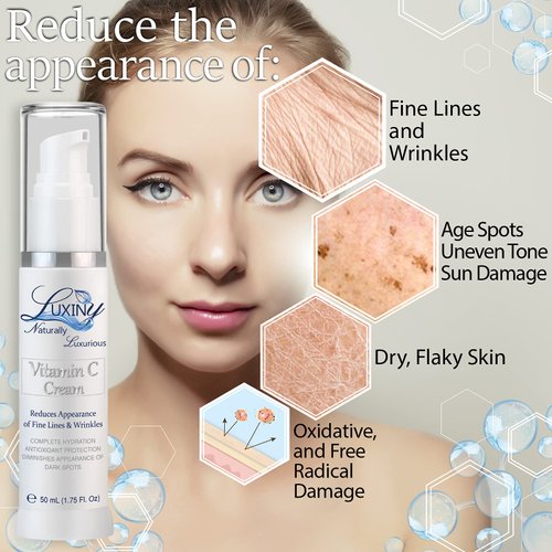 Vitamin C Moisturizer for Face & Neck, Wrinkle Defense Face Cream for Women Age Fighting Lotion, Jojoba Oil, Day/Night Cream Moisturizer, Reducing Hyperpigmentation plus Antioxidant Protection