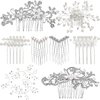 64 Pieces Wedding Hair Comb Set, Include 20 Flower Rhinestone Hair Sticks, 20 Pearl Hair Pins, 3 Crystal Pearl Combs, Pearl Wedding Hair Vine, 20 U Shaped Pearl Hair Clip (Classic Style)