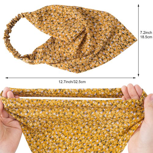 ANCIRS 6 Pack Bandana Headbands for Women, Floral Bandana Hair Scarf Headbands for Girls, Double Layer Chiffon Print Hair Band for Women