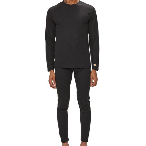 Dickies Mens Long Johns Thermal Underwear Set, 2 Piece Cold Weather Base Layer Set for Men Black