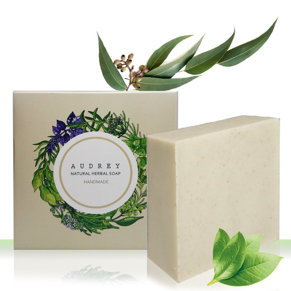 Audrey Handmade Natural Herb Bar Soap (Tea Tree Oil & Houttuynia Cordata, 1 pack)