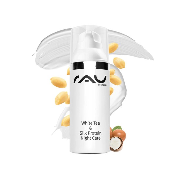 RAU White Tea & Silk Protein Night Care (1.7 Fl.oz) - Regenerating face mask with white tea - anti dryness moisturizer mask for dry skin - anti-aging face mask - over night repair