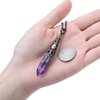 VadiForest Amethyst Dowsing Pendulum Reiki Hexagonal Crystal Stone Bronze Pendant Necklace for Divination, Meditation, Wicca, Energy Generator