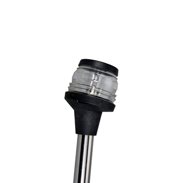 Pactrade Marine S.S 24" All-Round 360 degree Stern Navigation Anchor light Pole Light w/Collar 2-Pin Standard pole for Pontoon, Fishing, Boat, Kayak