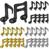 Lenwen 30 Pieces Music Note Foil Mylar Balloons Music Note Aluminum Foil Balloons Music Party Decorations for Music Themed Party Birthday Baby Shower Home Outdoor Party Celebrations, Black Gold Silver