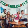 Fly Eagles Fly Banner - Football Birthday Decorations, Game Day Party Decorations, Go Eagles Banner, Eagles Party Decoration Supplies Green Glitter