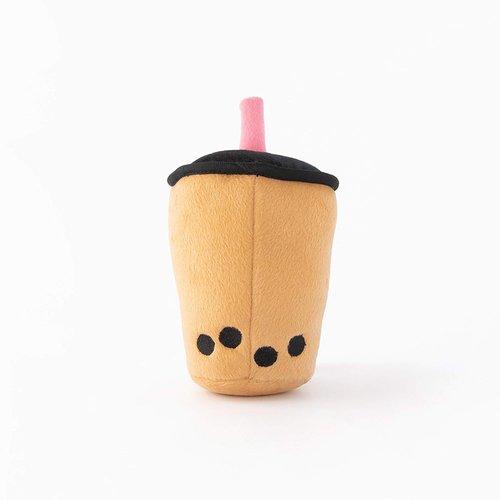 ZippyPaws NomNomz Plush Dog Toy, Stuffed Toy with Round Squeakers and Crinkles, Cute Food Character, Boba Milk Tea