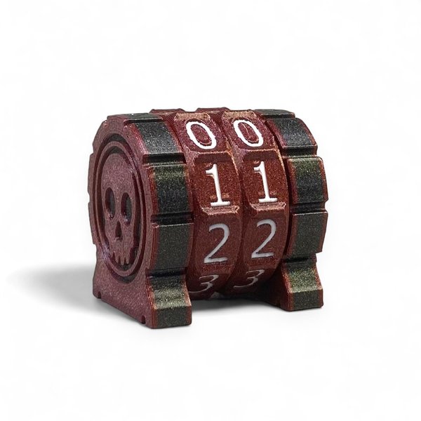 Life Counter - Game Counter - HP Tracker for TCG, CCG, TTRPG, Board Games, Card Games... (2 Red Rings+White Numbers)