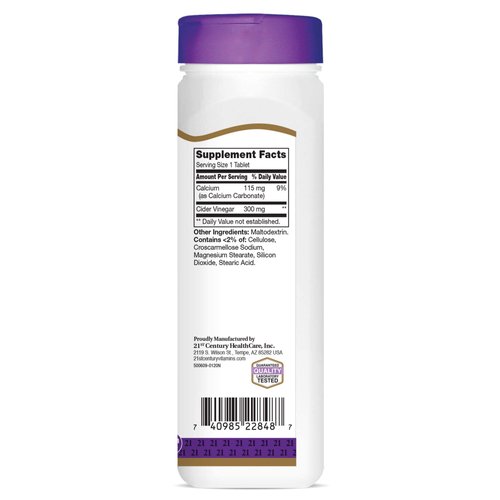 21st Century Apple Cider Vinegar 300mg Tablets, 250 Count (Pack of 2)