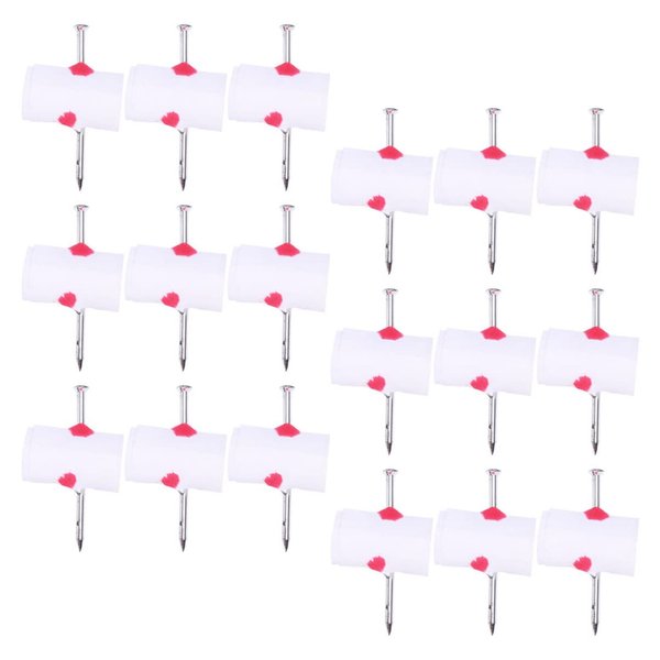 CIYODO 25pcs Finger Nail Halloween Trick Nail in Finger Novelty Fun Joke Prank Halloween Decor Trick Prank Prop Fake Nail Through Finger Halloween Prop Plastic False Nails White