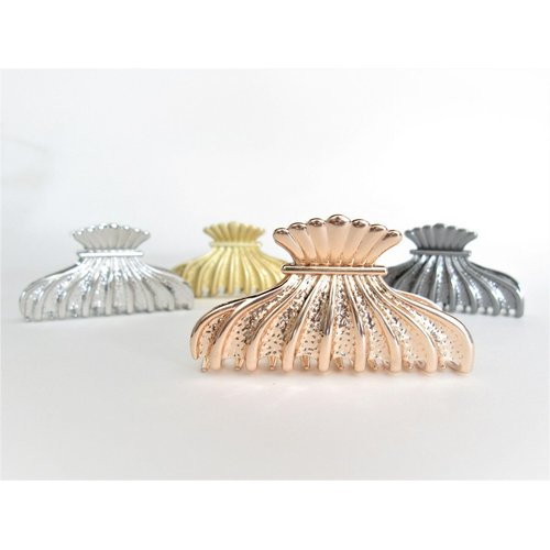 Generic Rose gold dark silver art deco crown metal hair claw clip jaw clip (Primary color: Dark silver)