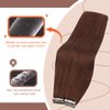 Sunny Hair Auburn Tape in Hair Extensions Auburn Brown Human Hair Extensions Tape ins Auburn #33 Tape in Natural Hair Extensions Burgundy Tape in Auburn Hair Extensions 50g 20pcs 18inch