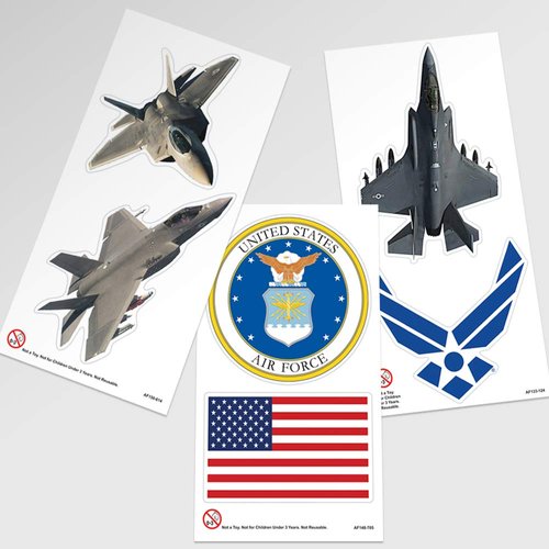 U.S. Air Force F-22 & F-35 Fighter Jet and Logos Collectible Stickers