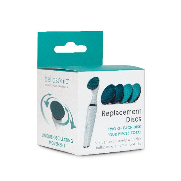 Replacement Discs for Bellasonic Electric Foot File + Callus Remover w/ Unique Oscillating Head – File & Smooth Dry, Cracked Skin on Feet – Salon Quality Pedicure w/ Portable, Rechargeable Tool