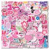 UBOFUGS 110PCS Preppy Vinyl Sticker Party Supplies Vinyl Waterproof Sticker Aesthetic Stickers Decor Pink Party Mobile Phone Stickers for Laptop Water Bottle