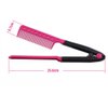 DIY Salon Hair Brush Combs Hairdressing Styling Hair Straightener V Shaped Straight Comb (Pink)