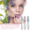 3 Pieces Nail Carbide 5 in 1 Bit, Nail Drill Bits Set-2 Way Rotate Use for both Left to Right Handed, 3/32 Inch Shank Size Drill Machine for Fast Remove Acrylic or Hard Gel (Silver)