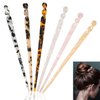 6 Pcs Acetate Hair Stick Tortoise Shell Hairpin Chopstick Hair Accessories Leopard Print Hair Pin Retro Hairpins Disk Hair Stick Hair Styling Pin with Flannelette Bag for Women Girl (Classic Patterns)