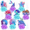 9 Pcs Mermaid Centerpieces Birthday Party Table Decorations Supplies Ocean Theme Underwater Animals Party Favors Double Sided Honeycomb Favor for Girls Baby Shower Wedding (Mermaid)