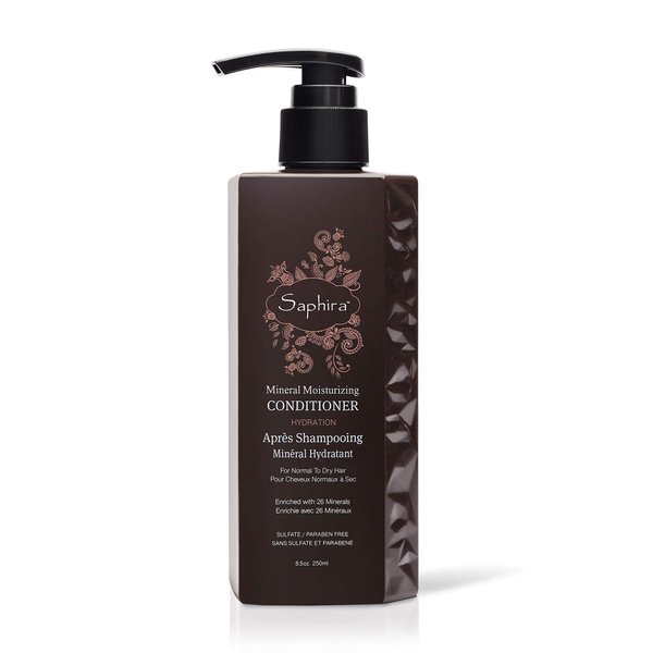 Saphira Mineral Moisturizing Conditioner, Hydrating Deep Conditioner for Dry, Damaged, Bleached and Color-Treated Hair, Sulfate-Free, Paraben-Free, Nourishes and Revitalizes Lifeless Hair, 8.5 Ounce